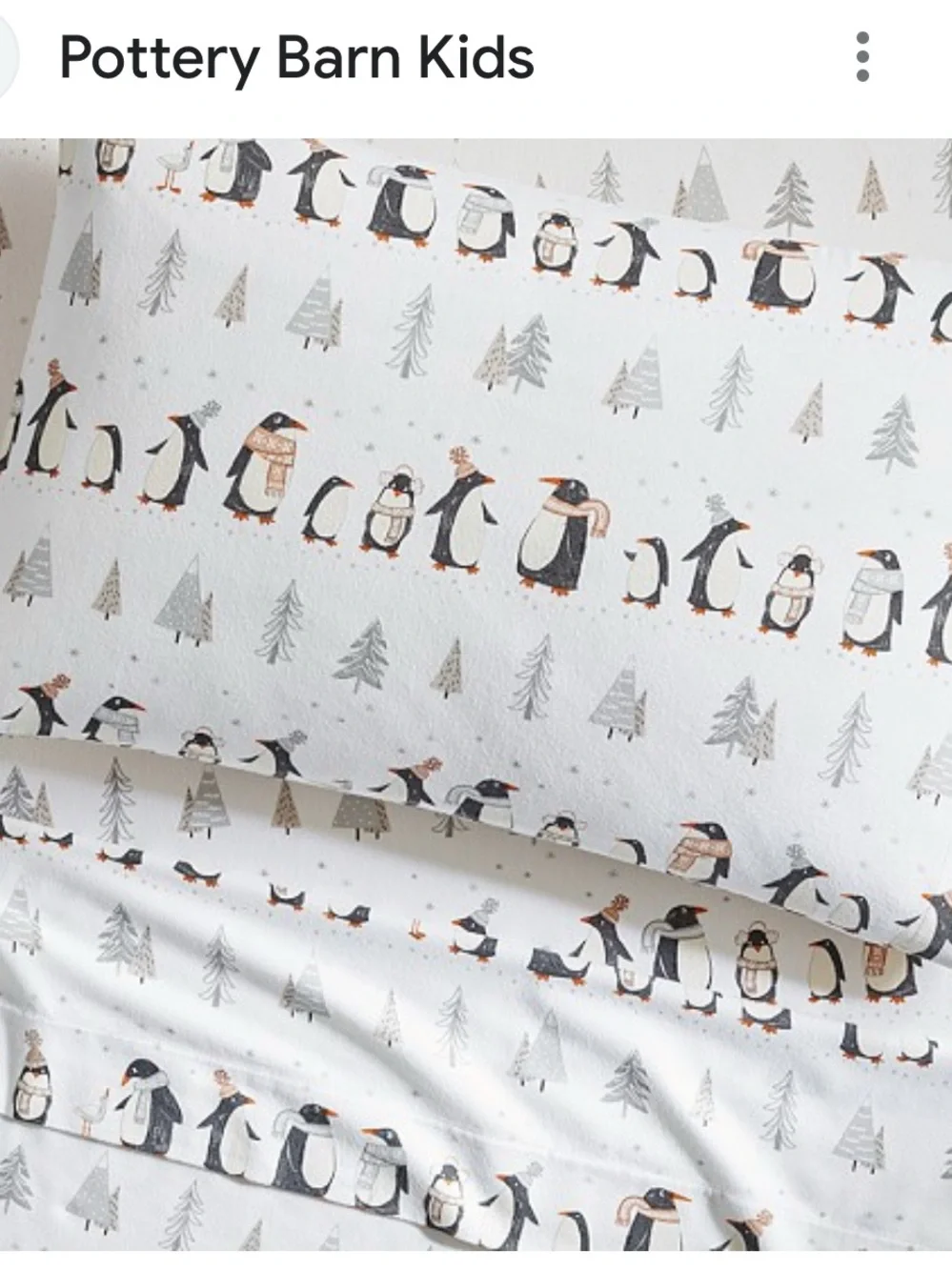 Pottery Barn Kids Penguin Parade  organic Cotton Sheet twin Set